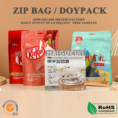 Quality Custom Designed Stand Up Doypack Laminated Pouch Tear Proof for Puffed Snacks Crisps and Leisure Food Supermarket Display Packing factory