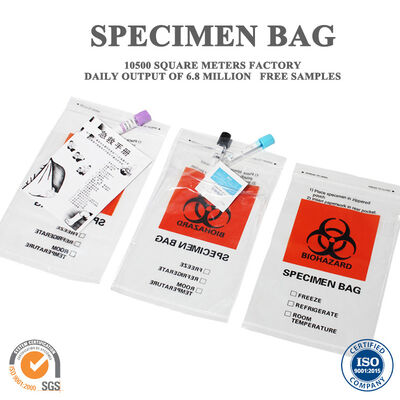 Quality Self-sealing Clear Specimen Bag Waterproof for Medical Test Specimens and Inspection Sample Sealed Packaging factory