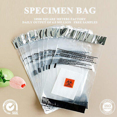 Quality Anti-spill Specimen Bag with Absorbent Pad Inside for Liquid Medical Specimen Safe Transportation factory