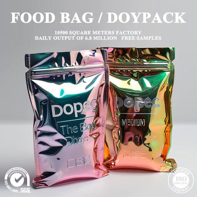 Qualidade Bolsa de plástico compostável com laminado de várias camadas e fecho de fecho à prova de odor para embalagens alimentares Fábrica